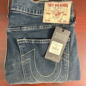 True Religion Geno SN Slim Medium Amber Nights Wash Stitch Size 33x32 New $159
